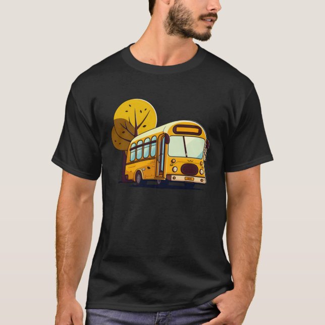 T-shirt Autobus devant le conducteur d'autobus d'arbres (Devant)
