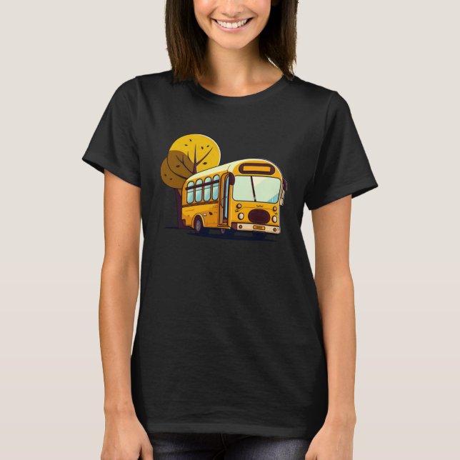 T-shirt Autobus devant le conducteur d'autobus d'arbres (Devant)