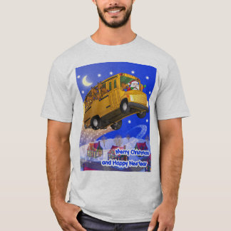 T-shirt Autobus scolaire du vol de Père Noël