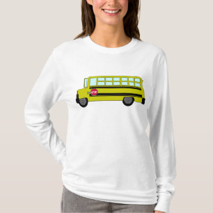 T-shirt Autobus scolaire jaune avec panneau d'arrêt