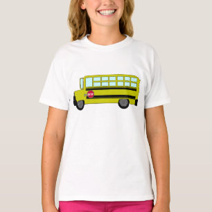 T-shirt Autobus scolaire jaune avec panneau d'arrêt