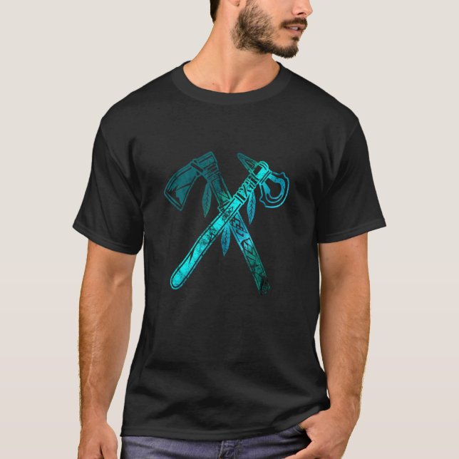 T-shirt Autochtone Américain Tomahawk Ax Abstrait I (Devant)