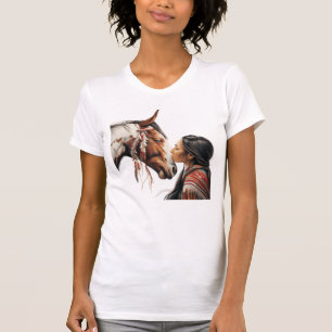 T-shirt Autochtone indienne Kissing Horse