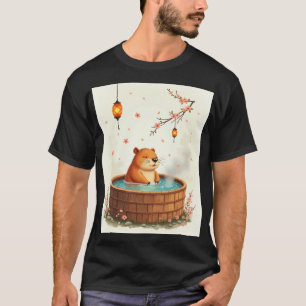 T-shirt Autocollant Capybara Bain à Remous Détente Spa Bru