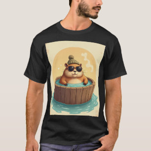 T-shirt Autocollant Capybara Bain à Remous Vibes Relaxante