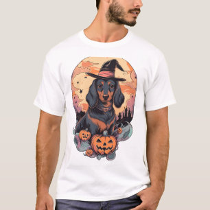 T-shirt Autocollant Dachshund Halloween