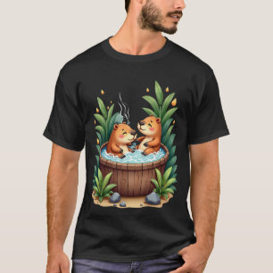 T-shirt Autocollant d'art aquarelle Capybara Bain à remous