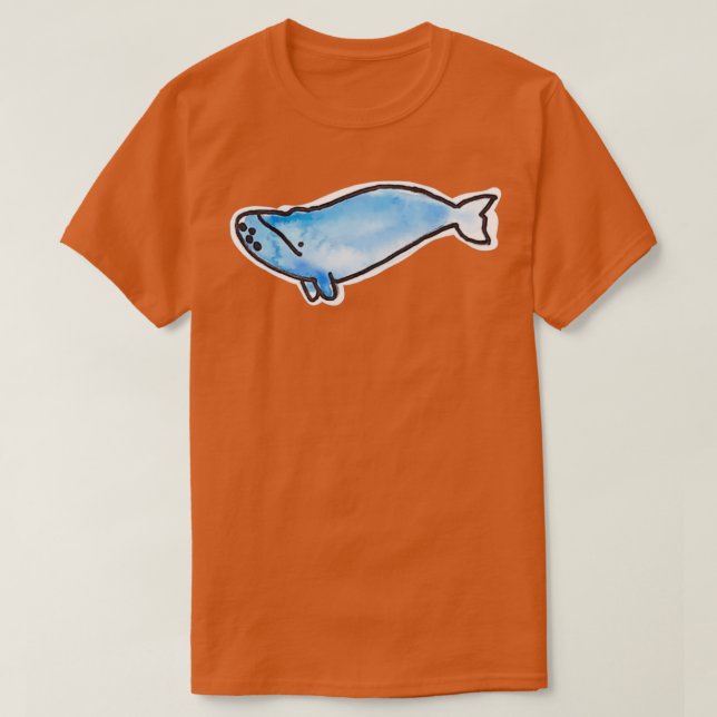 T-shirt autocollant de baleine bleue (Design devant)