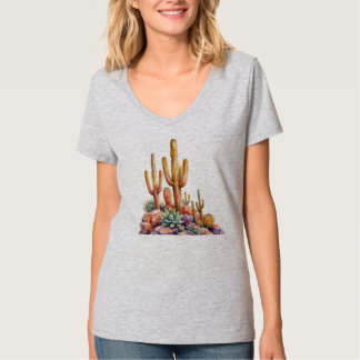 T-shirt Autocollant de cactus de désert à l'aquarelle, Boh