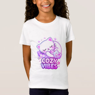 T-Shirt Autocollant de chat ambiance cosy Chat mignon en