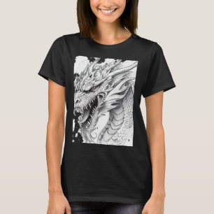 T-shirt Autocollant de dessin de dragon réaliste