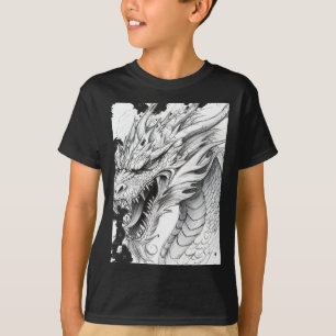 T-shirt Autocollant de dessin de dragon réaliste