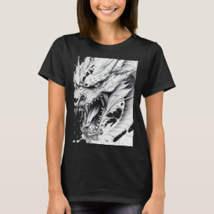 T-shirt Autocollant de dessin de dragon réaliste1