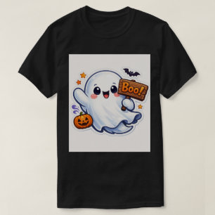 T-shirt Autocollant de fantôme Halloween mignon et effraya