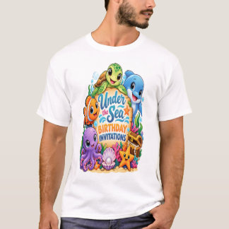 T-shirt Autocollant de fête d'anniversaire mignon sous la 