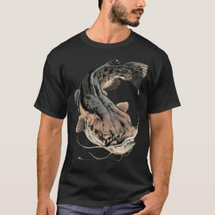 T-shirt Autocollant de pêche au poisson-chat à tête plate