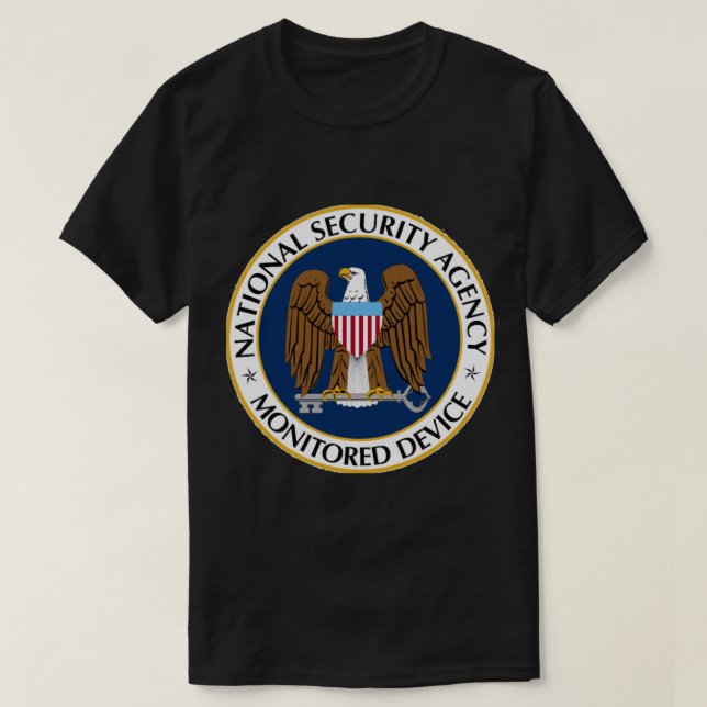 T-shirt Autocollant de périphérique surveillé NSA (Design devant)
