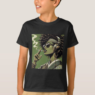 T-shirt Autocollant de samouraï femme vibes rétro avec sty