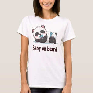 T-shirt Autocollant de voiture "Bébé à bord" Panda endormi