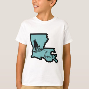T-shirt autocollant d'état de la Louisiane avec pélican