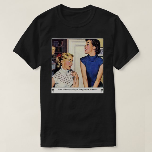 T-shirt Autocollant d'illustration lesbienne vintage (Design devant)