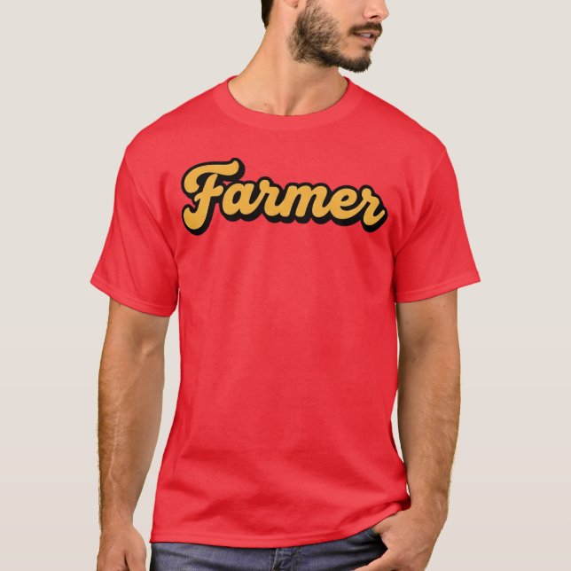 T-shirt Autocollant Farmer Rétro (Devant)
