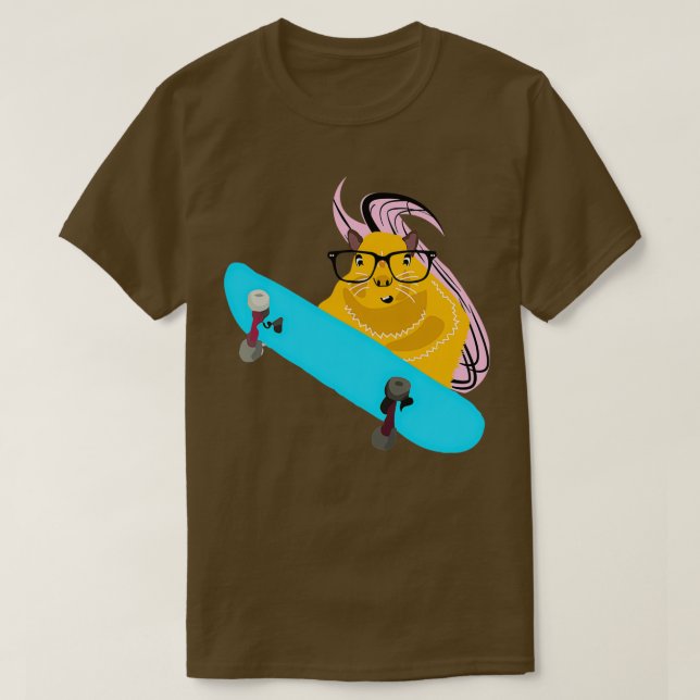 T-shirt Autocollant Naughty Squirrel 1784 Skateboard (Design devant)