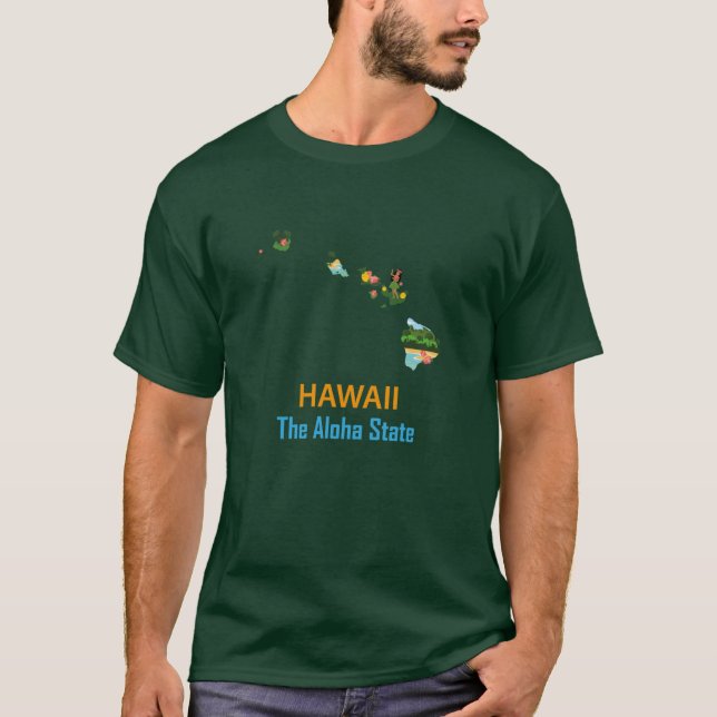 T-shirt Autocollant pare-chocs Hawaii State Aloha Surdimen (Devant)