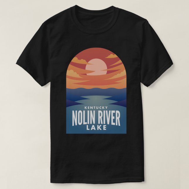 T-shirt Autocollant rétro Sunset du lac Nolin River KY (Design devant)