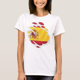 T-shirt Autocollant rond classique du drapeau déchiré d'Es