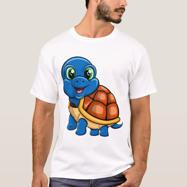 T-shirt Autocollant tortue bleue (Devant)
