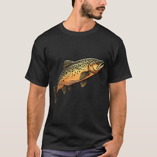 T-shirt Autocollant truite brune (Devant)