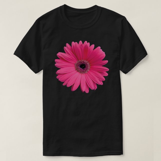 T-shirt autocollants de fleurs de marguerite rose gerbériq (Design devant)