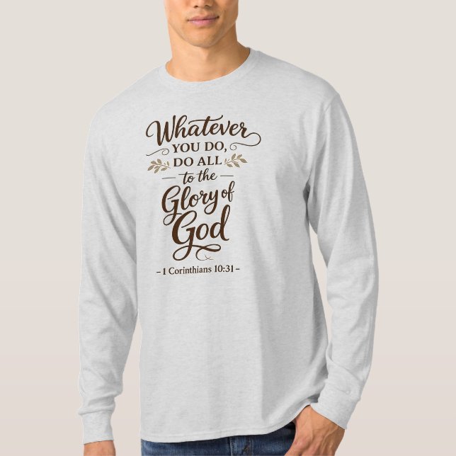 T-shirt Autocollants d'Écriture à la Gloire de Dieu (Devant)