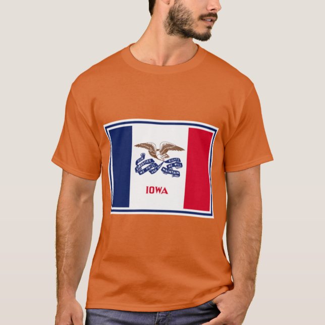 T-shirt Autocollants du drapeau de l'Iowa (Devant)