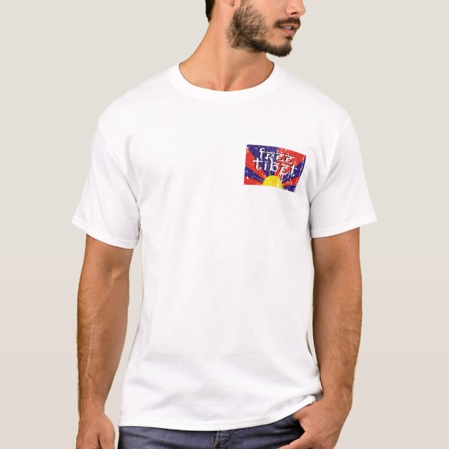 T-shirt Autocollants libres du Thibet (Devant)