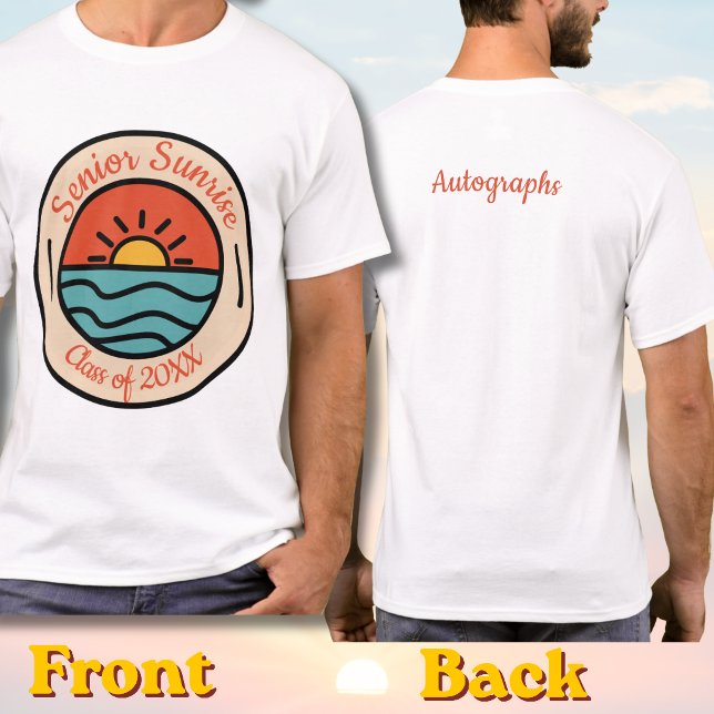T-shirt Autographes Senior Sunrise (Customizable Senior Sunrise Shirt with a space for autographs)