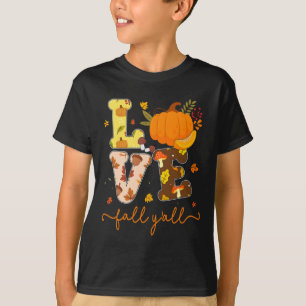 T-shirt Automne Amour Citrouille Automne Y'all Automne lai
