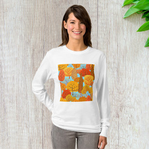 T-shirt Automne Arbres Motif Chute Foliage