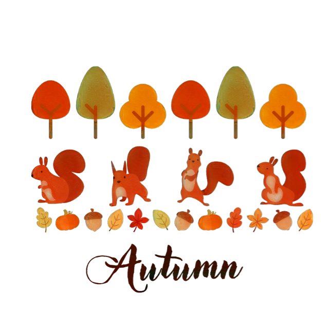 T-shirt Automne Automne Arbres et écureuils (Créateur téléchargé)