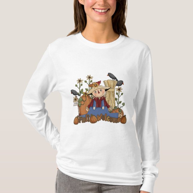 T-shirt "Automne Bienvenue" Scarecrow long (Devant)