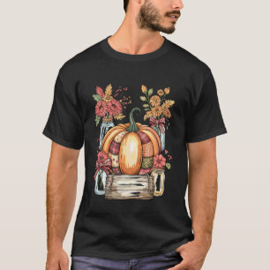 T-shirt Automne Bohème Floral Citrouille Coquette Nœud Act