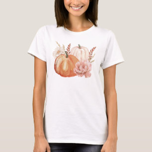 T-shirt Automne Boho Watercolor Citrouille