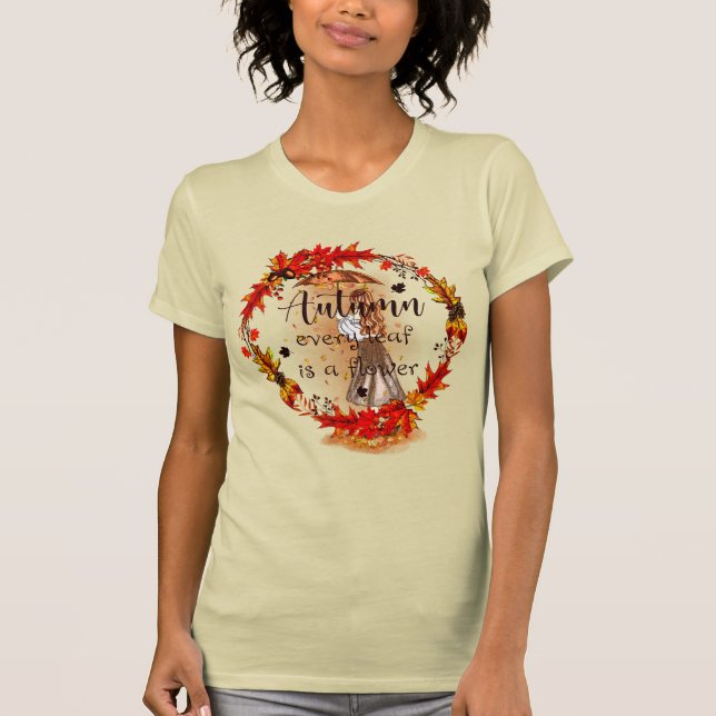 T-shirt Automne Chaque Feuille Est Fleur (Devant)