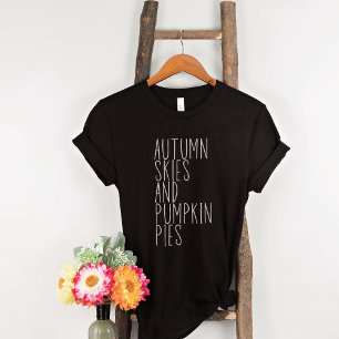 T-shirt Automne Ciels et Citrouilles Pies Automne tendance