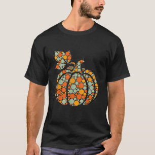 T-shirt Automne Citrouille Automne Harvest Polka Dot Inter