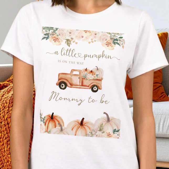 T-shirt Automne Citrouille Camion Maman à être Baby shower (Créateur téléchargé)
