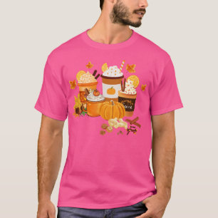 T-shirt Automne Citrouille Épice et Louveur de café