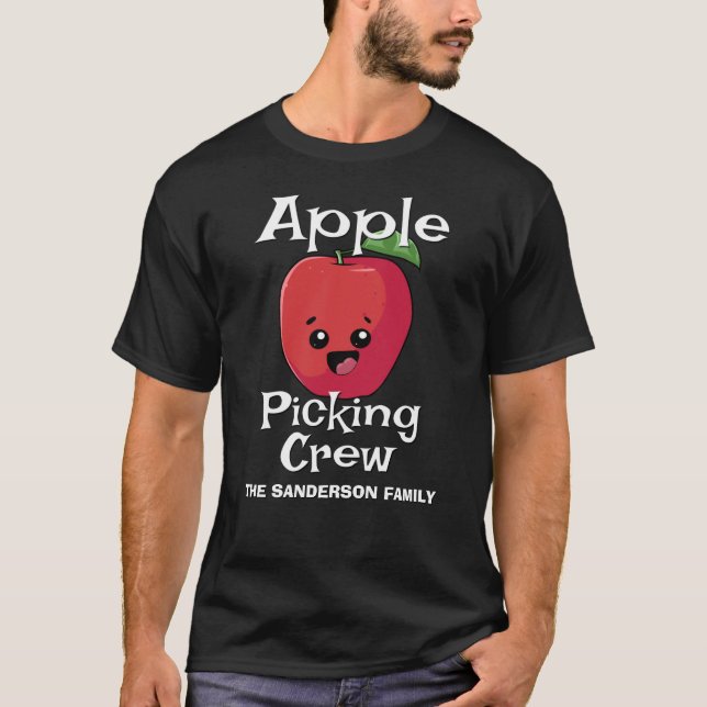 T-shirt Automne Correspondant Famille Pomme Picking Crew (Devant)