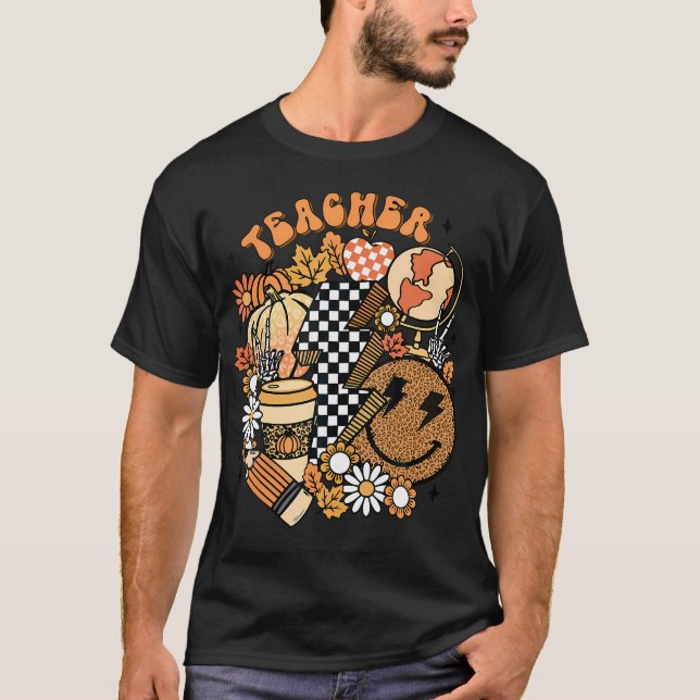 T-shirt Automne Enseignant Rétro Vie d'enseignant Automne  (Devant)